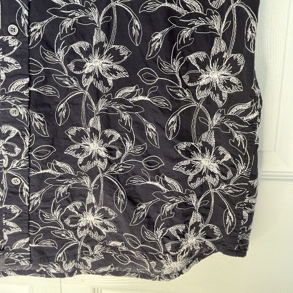 Men’s Slate & Stone Floral Embroidered Short Sleeve Button Down Shirt Size XXL - Picture 4 of 9